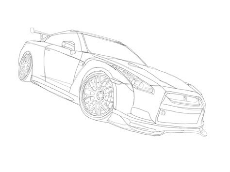 Nissan GT-R Sketch Made on Sketchbook Express (For IPad) Car ...