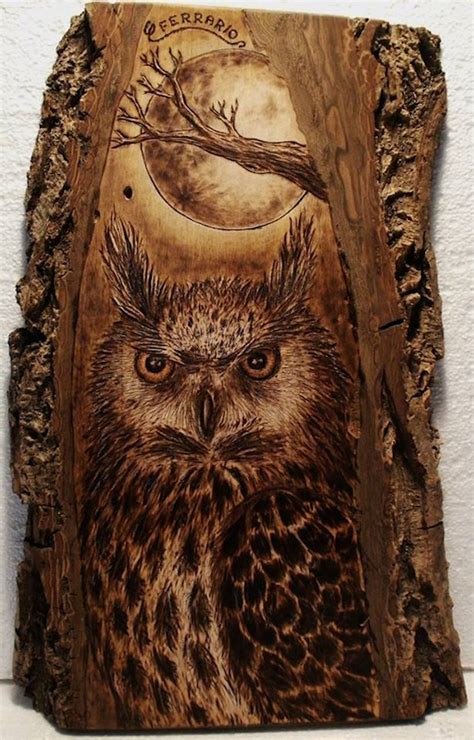 Owl pyrography by Carlo Ferrario - The Owl Pages