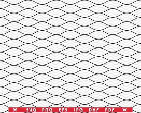 SVG Wavy Black Lines, Seamless Pattern, Digital Clipart, Files Eps, Jpg ...