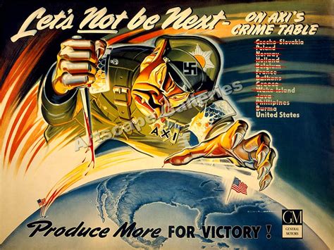 Defeat Axis! - Classic Propaganda WWII War Poster 18x24 | eBay