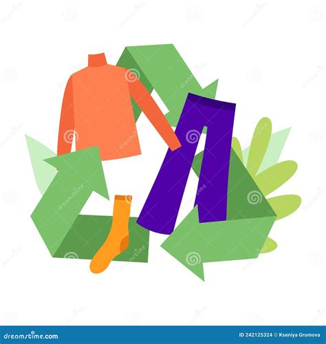 Clothing Recycling Concept. Large Recycling Sign with Clothes and ...