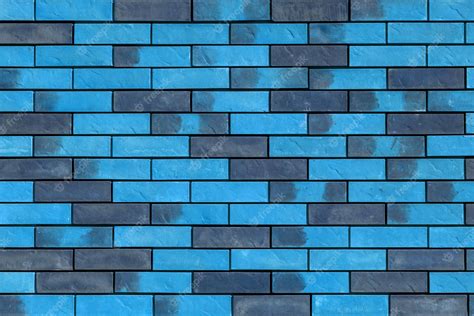 Premium Photo | Vintage blue brick wall construction pattern background