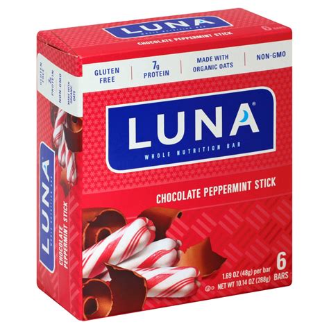 Luna Chocolate Peppermint Stick Nutrition Bars - Shop Granola & Snack ...