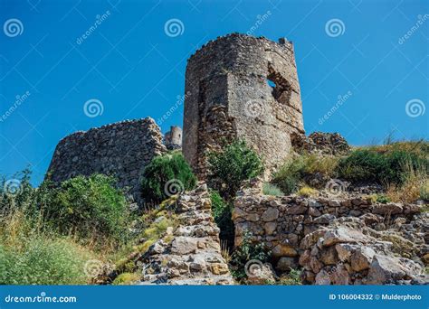 Ruins of Genoese Cembalo Fortress. Balaklava, Crimea Stock Photo ...