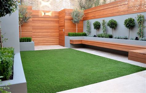 modern garden design london raised beds hardwood slatted screen trellis ...