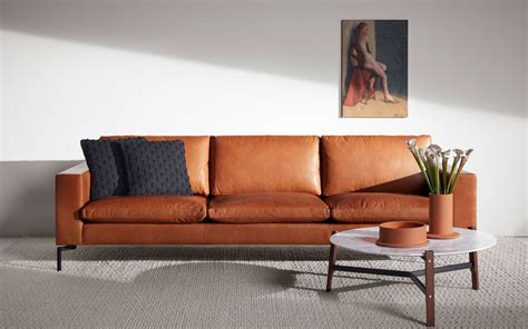 New Standard 92 | Modern leather sofa, Orange leather sofas, Leather sofa