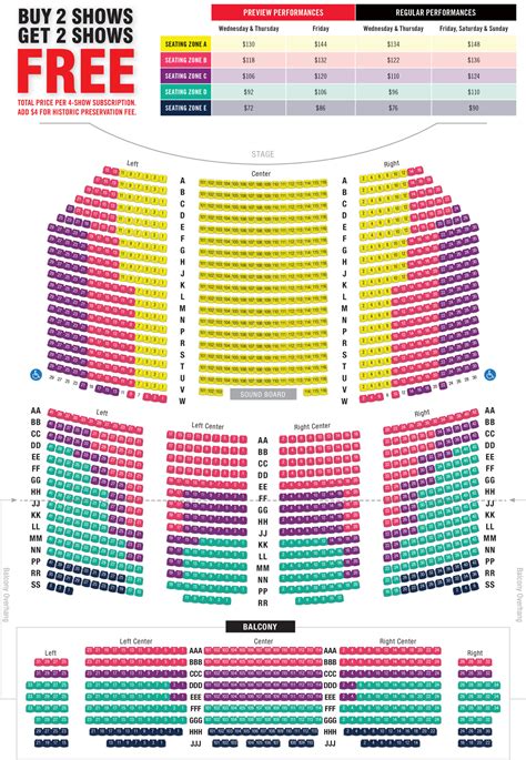 Broadway Seating Map | Paramount Theatre