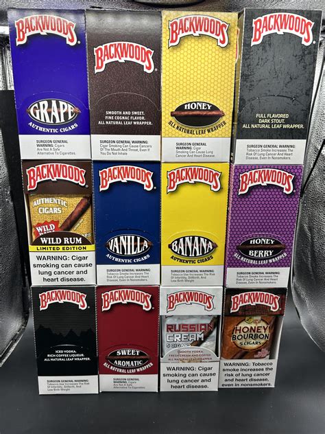 BACKWOODS CIGARS (BLUNT WRAPS) 12 FLAVOURS / 5 CIGARS (BLUNTS WRAPS ...