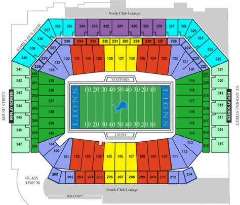 Ford field Detroit Lions seating chart | State of michigan, Detroit ...