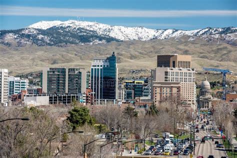 Capital Idaho Boise Skyline Winter Snow Stock Photos - Free & Royalty ...