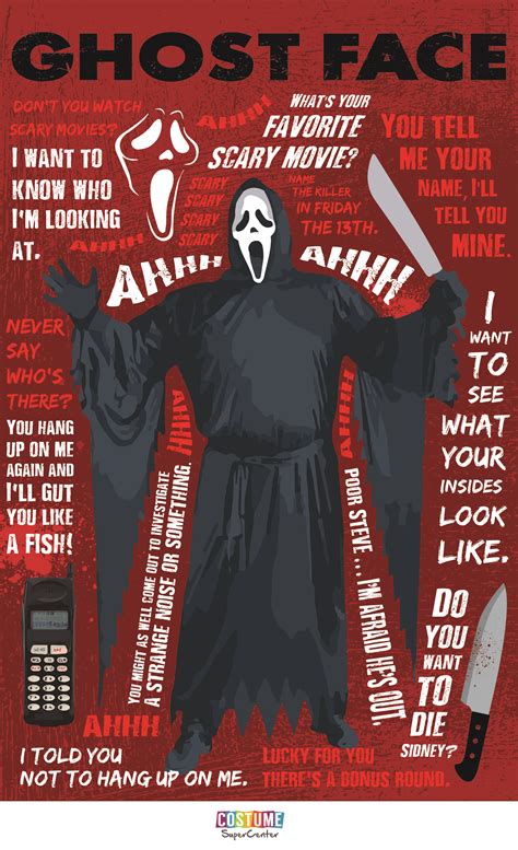 Ghostface Quotegraphic | Costume Supercenter Blog | Scary movies, All ...