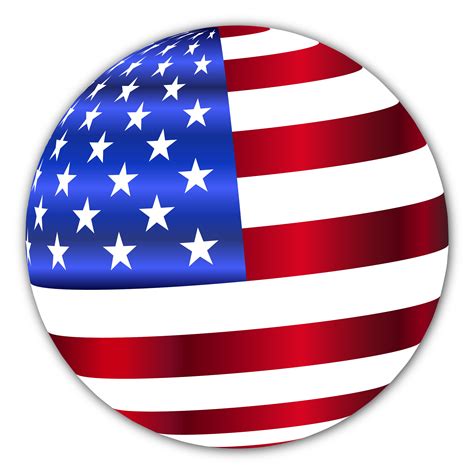 Clipart - USA Flag Sphere Enhanced With Drop Shadow