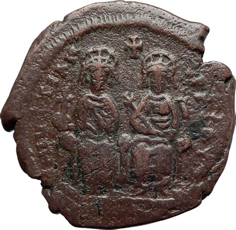 JUSTIN II & Sophia 565AD Cyzicus Follis Genuine Ancient Byzantine Coin ...