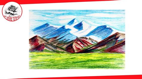 Easy Realistic Mountain Drawing Color - Geography38