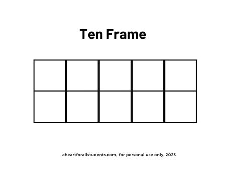 FREE Printable Ten Frame Cards, Templates & Activities - A Heart For ...