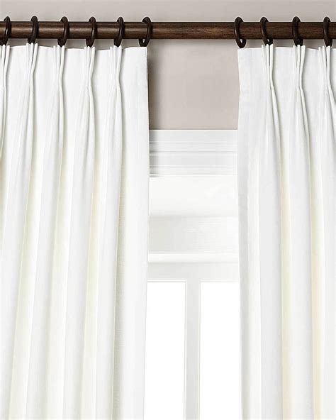 White solid faux silk window pinch pleated lined curtains each 27"Wide ...