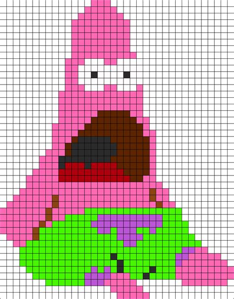 Face Melted Patrick Kandi Pattern | Pixel art pattern, Pixel art ...