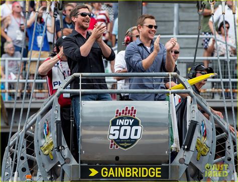 Full Sized Photo of christian bale matt damon buddy up for indy 500 02 ...