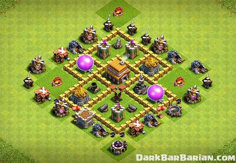 New Best Town Hall 5 Hybrid & Trophy Base (TH5) Defense Layout 2019 ...