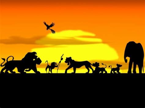 sunset Disney Company silhouettes The Lion King wallpaper | Lion king ...