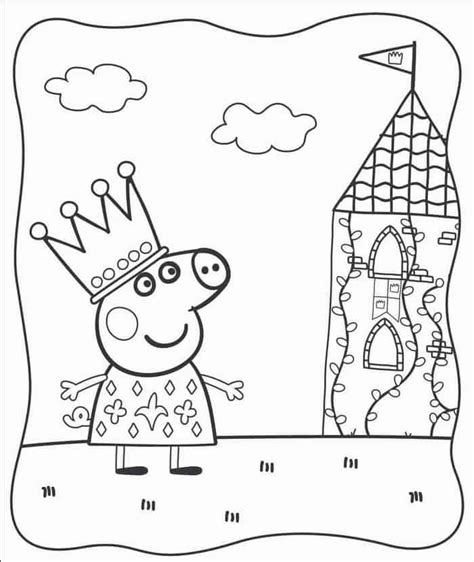 Peppa Pig Princess Coloring Pages