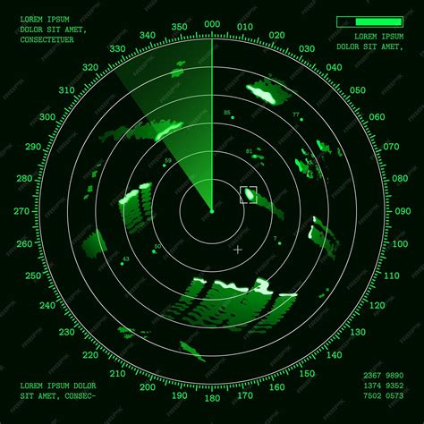 Premium Vector | Ship radar screen military sonar digital display