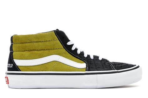 Vans Sk8-Mid Supreme Croc Corduroy Mustard - Sneakers