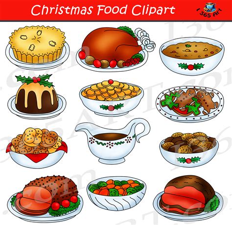 Christmas Food Clipart Graphic Set - Clipart 4 School