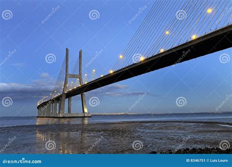 Vasco Da Gama Bridge by Night Stock Image - Image of landmark, outdoor ...