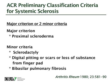 Systemic Sclerosis Classification Criteria