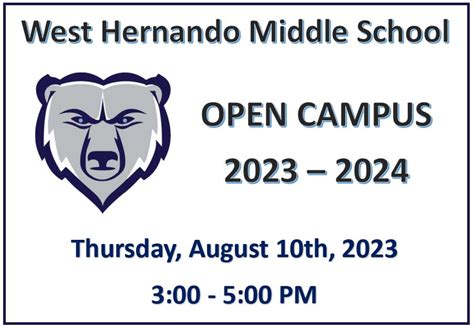 WHMS Open Campus 2023-2024 | August 10, 2023 | West Hernando Middle School