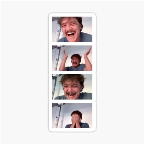 "Pedro Pascal Laughing Crying Meme" Sticker for Sale by ninacollages ...