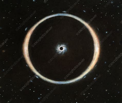 Artwork of Einstein ring due to black hole lensing - Stock Image - R932 ...