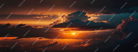 Premium Photo | Beautiful scenery at the beach with sunset and clouds