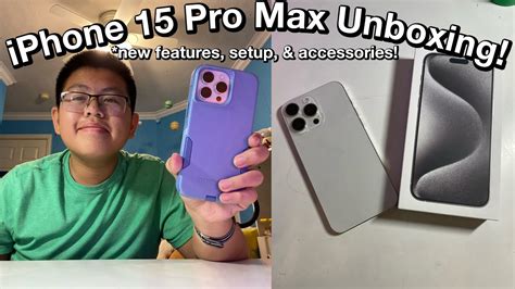 iPhone 15 Pro Max Unboxing! *new features, setup, & accessories!* - YouTube