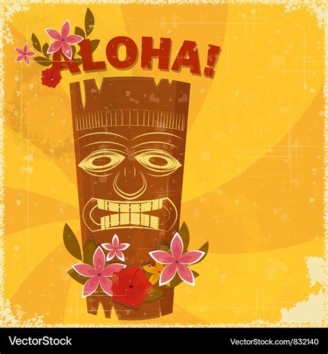 Vintage hawaiian postcard Royalty Free Vector Image