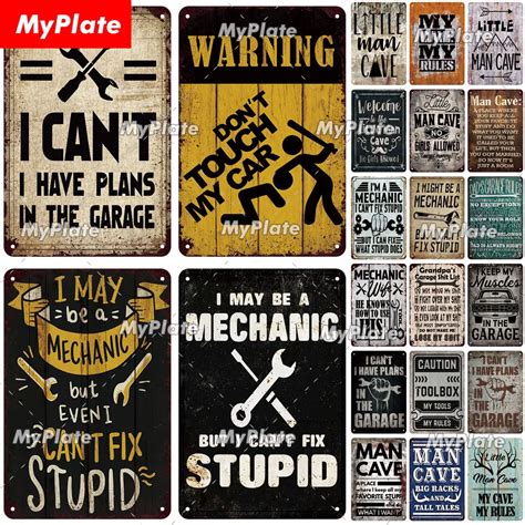 Retro-Warning-Sign-Mechanic-Metal-Sign-Vintage-Plaque-Tin-Sign-Plate ...