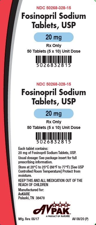 Fosinopril - FDA prescribing information, side effects and uses