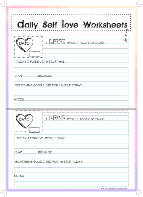 Printable Self Esteem Worksheets For Teenagers - Printable Worksheets