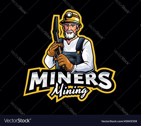 Miner mascot logo design Royalty Free Vector Image