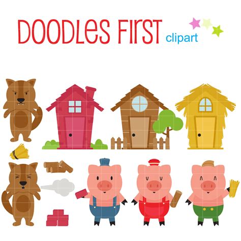 Printable Clipart Three Little Pigs - Printable Templates