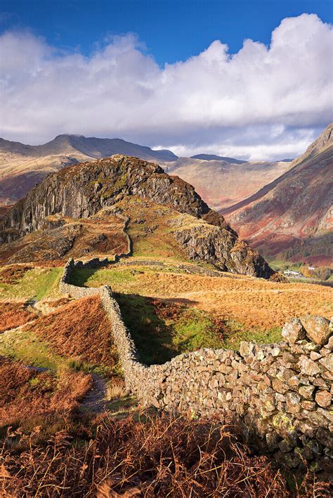 Drystone wall on Lingmoor Fell in autumn … – License image – 71057752 ...