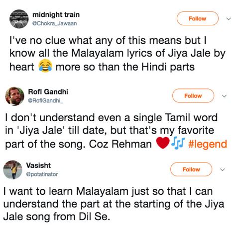 I Just Learned What The Malayalam Lyrics In "Jiya Jale" Are And I ...