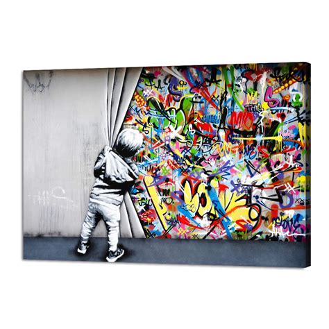 Buy Yatsen Bridge Classic Street Art Banksy Graffiti Wall Art Behind ...