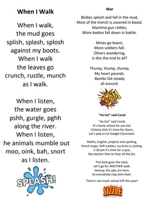 Downey House School on Twitter: "ONOMATOPOEIA POEMS P7 were challenged ...