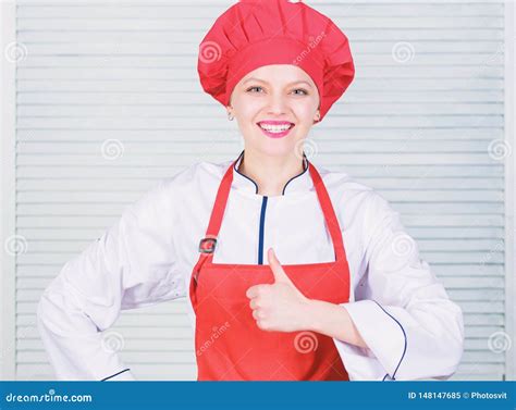 Uniform for Professional Chef. Lady Adorable Chef Teach Culinary Arts ...