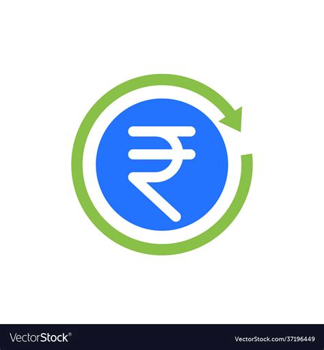 Indian rupee cashback icon Royalty Free Vector Image