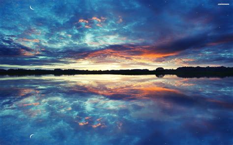 bunte himmel tapete,himmel,betrachtung,natur,wasser,blau (#268394 ...