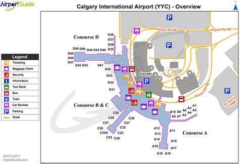 Calgary - Calgary International (YYC) Airport Terminal Map - Overview ...