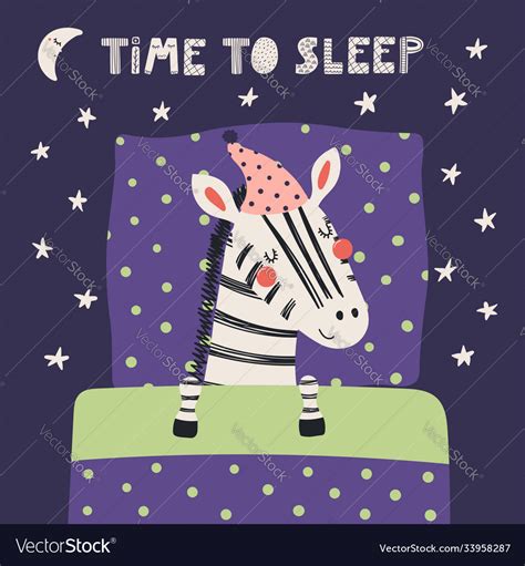 Cute sleeping zebra Royalty Free Vector Image - VectorStock